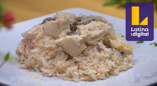 Mira cómo cocinar un rico ‘Risotto de pollo y champiñones’ [Video]