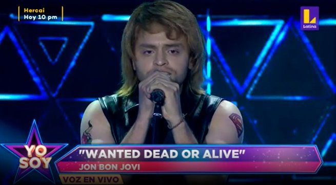 El imitador de Bon Jovi cantó “Wanted Dead Or Alive”