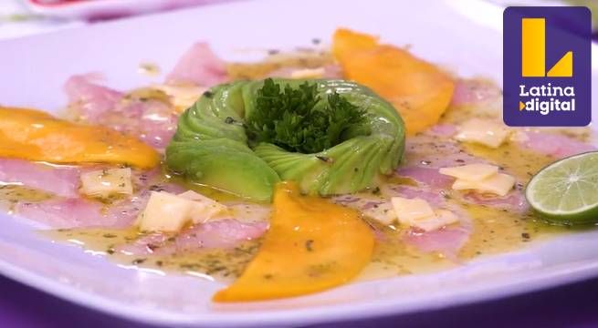 Aprende a preparar un rico ‘Carpaccio de lenguado con palta y mango’ [Video]