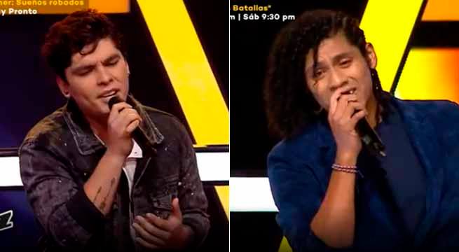 Jean Paul Moreno y Juan De Dios Valdivia cantaron “Guapa” en la segunda batalla de la noche