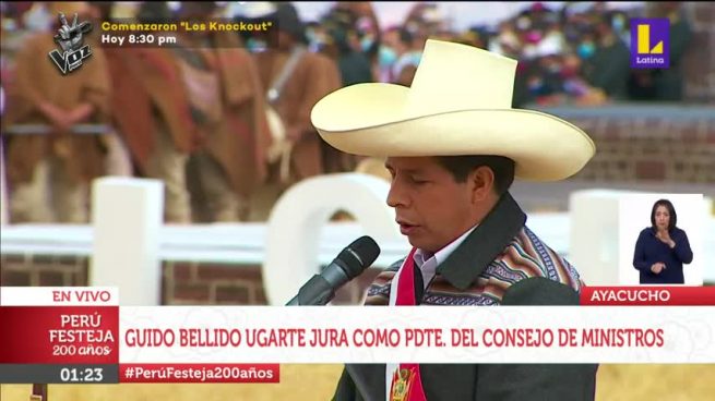 Guido Bellido Ugarte jura como presidente del Consejo de Ministros