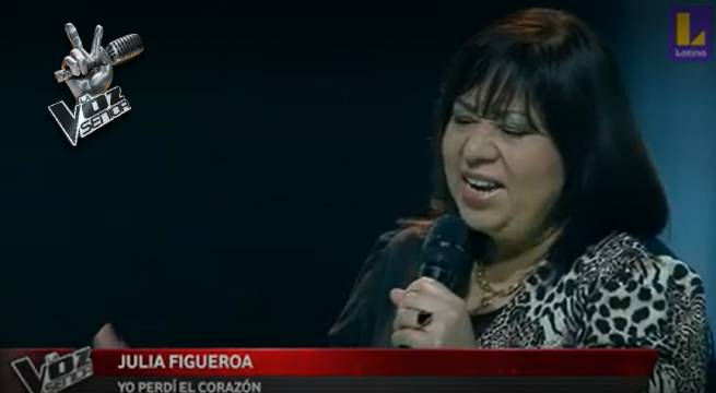 Julia Figueroa se presentó en La Voz Senior para cantar “Yo perdí el corazón”