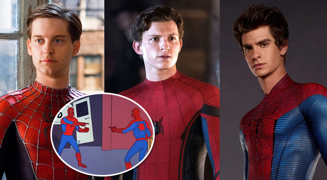 Tom Holland, Andrew Garfield y Tobey Maguire recrearon famoso meme de Spiderman