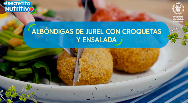 #ElSecretitoNutritivo: En el menú de hoy presentamos unas deliciosas albóndigas de jurel con croquetas y ensalada