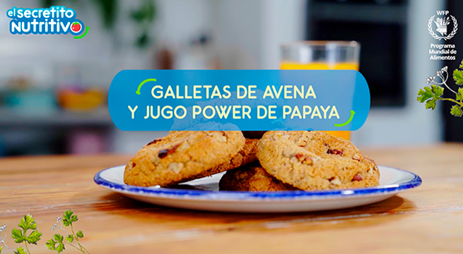 #ElSecretitoNutritivo: En el menú de hoy presentamos unas deliciosas galletas de avena y jugo power de papaya
