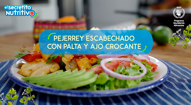 #ElSecretitoNutritivo: En el menú de hoy presentamos un delicioso pejerrey escabechado con palta y ajo crocante