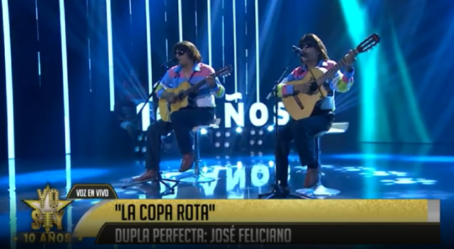 Imitadores de José Feliciano cantaron el tema “La copa rota”