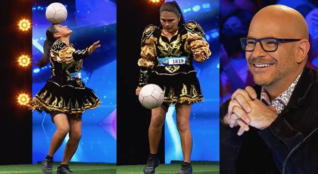 Silvia Bendezú bailó saya y dominó el balón al mismo tiempo