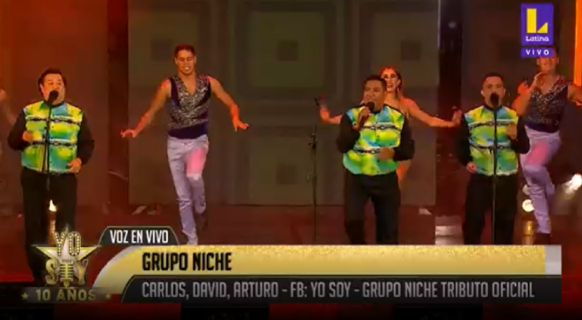 Imitadores del Grupo Niche cerraron la gala de Yo Soy: 10 Años con tremenda presentación