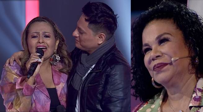 Karen Díaz emocionó a los entrenadores al cantar al lado de su hijo