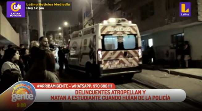 Delincuentes atropellan y matan a joven cuando intentaban huir de la policía