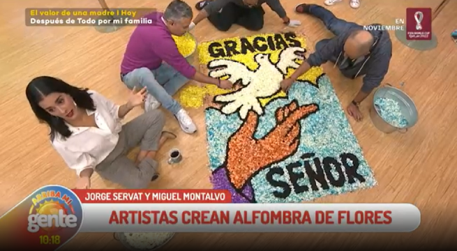 Señor de los Milagros: Artistas crean alfombra de flores en Arriba Mi Gente
