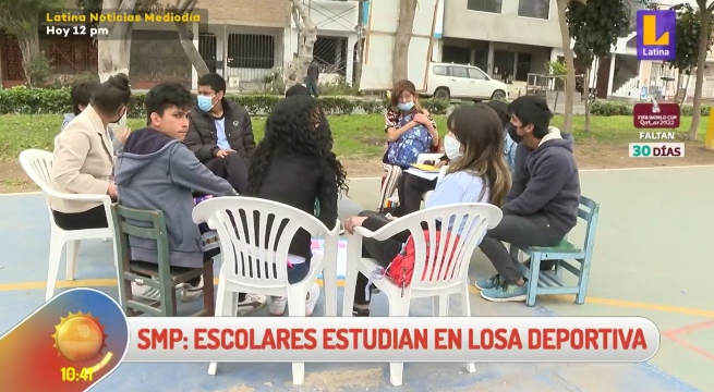 San Martín de Porres: Escolares estudian en losa deportiva