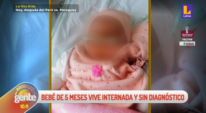 Bebé de cinco meses vive internada desde que nació y aún no tiene diagnóstico