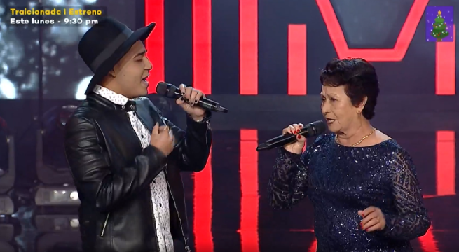 “La voz generaciones”: abuelita de 72 años y nieto sorprendieron al cantar “Donde tú vayas”