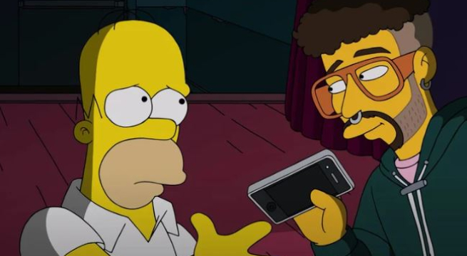 Los Simpsons lo hicieron de nuevo: Se filtra video donde se “predijo” el incidente de Bad Bunny con celular