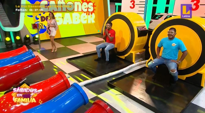 Sábados en Familia: ‘Chiquito’ Flores y ‘Chemo’ Ruiz afrontaron el desafío de ‘Cañones del saber’