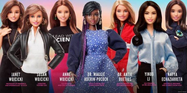 Barbie presenta a muñecas hechas en conmemoración de mujeres líderes en STEM