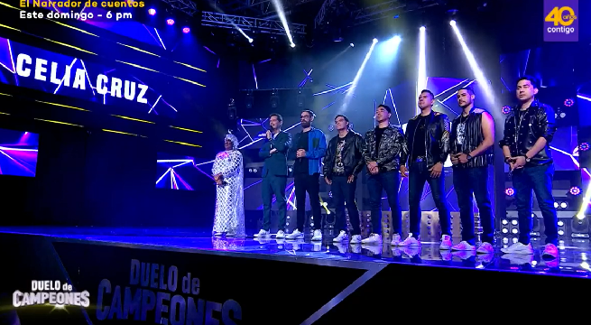 Imitadores del grupo Menudo compitieron contra Celia Cruz en Duelo de Campeones