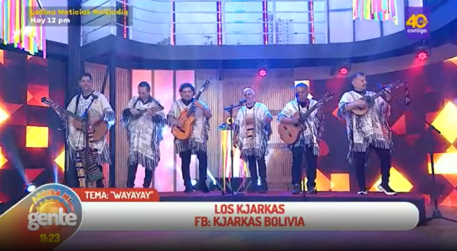 Los Kjarkas visitaron el set de Arriba Mi Gente