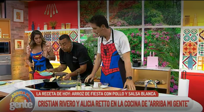 Cristian Rivero y Alicia Retto en la cocina de Arriba Mi Gente