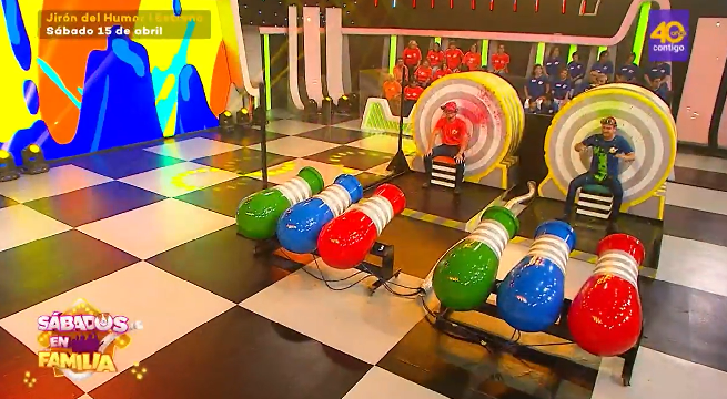 Sábados en Familia: Rodrigo Sánchez Patiño y Óscar López Arias se midieron en ‘Cañones del saber’