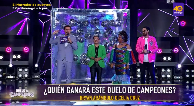 Imitadores de Bryan Arámbulo y Celia Cruz dieron inicio a la noche de Duelo de Campeones