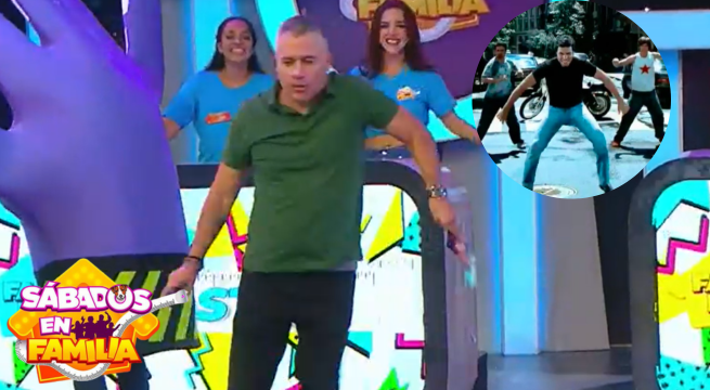 Sábados en Familia: Mathías Brivio sacó los pasitos prohibidos imitando a Chayanne