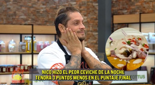 Nico Ponce hizo el peor ceviche y perdió tres puntos en tabla de repechaje de El Gran Chef Famosos