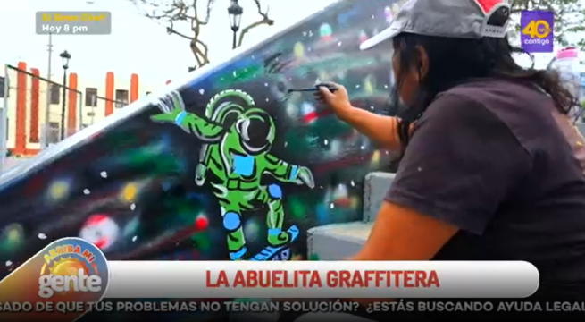 Abuelita reina de los graffitis en Lima: a sus 60 años sigue disfrutando del amor por el arte