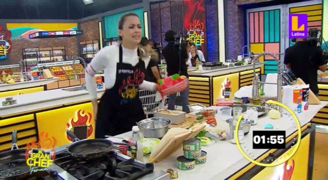 Se quema Milett: participante de El Gran Chef Famosos protagonizó incidente al desmoldar su pastel de atún