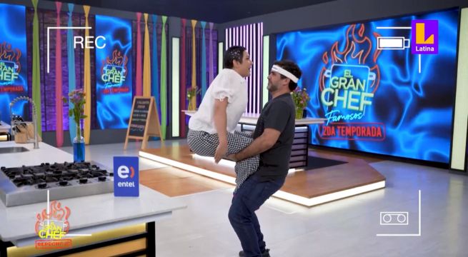 Natalia Salas y Sergio cuando demostraron su agilidad en El Gran Chef Famosos