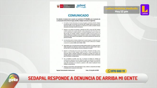 SEDAPAL reconoce casa deshabitada pero reafirma cobro de más de 5000 soles por agua