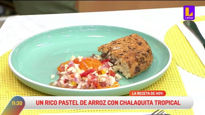 ¿Cómo preparar un rico pastel de arroz con chalaquita tropical? Hans Pueller te lo enseña