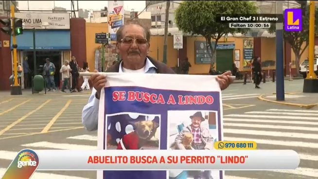 Abuelito de 80 años busca a su perrito 'Lindo' para regresar a Arequipa