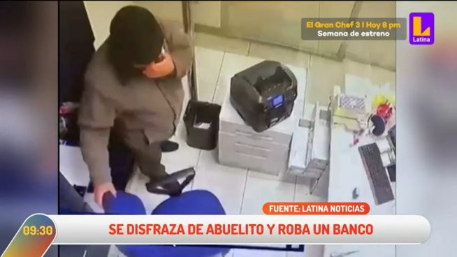 Huancayo: finge ser anciano indefenso para robar más de 15 mil soles en banco