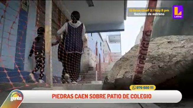Más de 1200 alumnos en riesgo por caída de piedras en colegio construido al lado de cerro