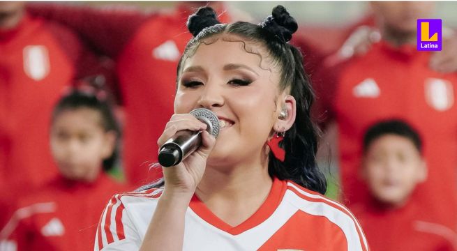 Milena Warthon: Así reaccionó la cantante a su interpretación del himno en el Perú vs Brasil