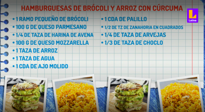 Aprende a preparar Hamburguesas de brócoli y arroz con cúrcuma con la influencer Estefani Ruiz
