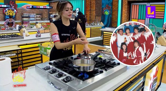 Mayra Goñi sacó repertorio y cantó temas de Pintura Roja en cocina de El Gran Chef Famosos