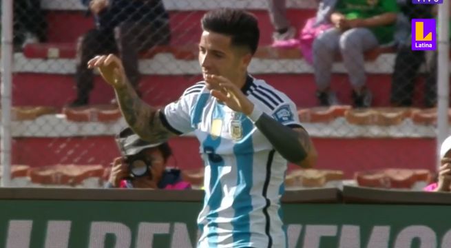 Bolivia vs Argentina: Luego de un centro de Ángel Di María, Enzo Fernández puso el 0-1