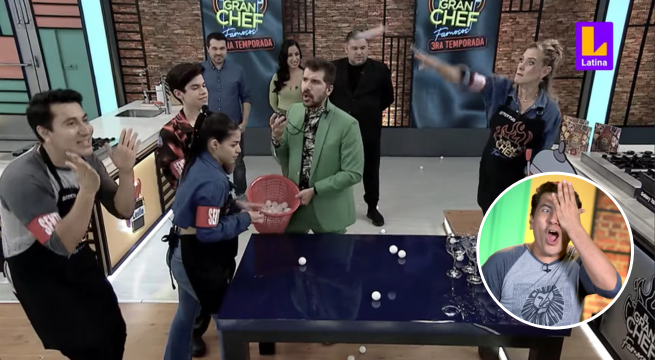 Llamen al árbitro: Leslie Stewart lanzó pelota directo a la cara de Machuca en El Gran Chef Famosos