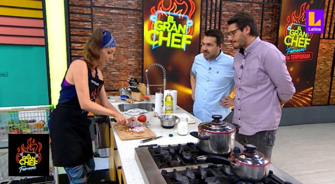 “No quieres aprender”: Giacomo Bocchio molesto con Saskia Bernaola por no aplicar tip para cortar | El Gran Chef Famosos