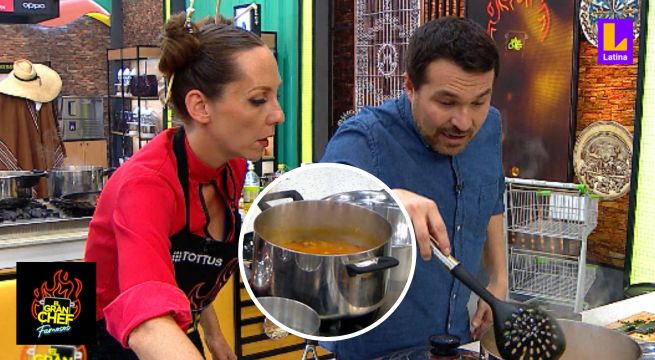 Giacomo Bocchio le advirtió a Saskia Bernaola que tenía un ingrediente quemado en su shambar | El Gran Chef Famosos 