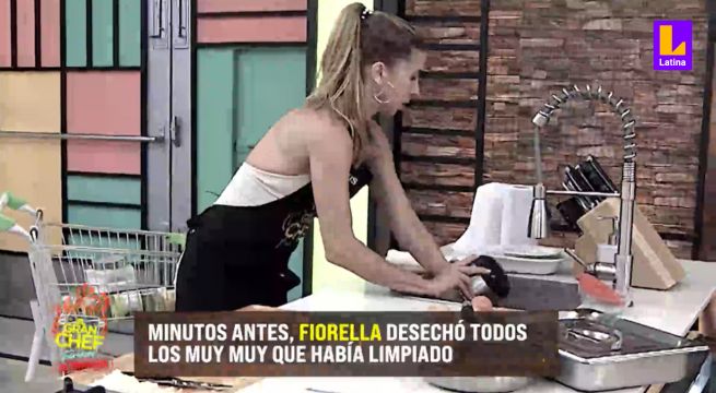 Fiorella Cayo tiró al tacho los muy muy que limpió para cocinar en El Gran Chef Famosos