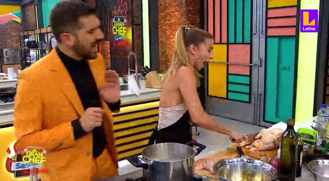 Peláez se asustó por manejo del cuchillo de Fiorella Cayo en El Gran Chef Famosos