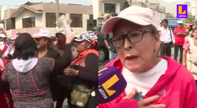 Simpatizantes de Alberto Fujimori celebran en los exteriores de la Diroes