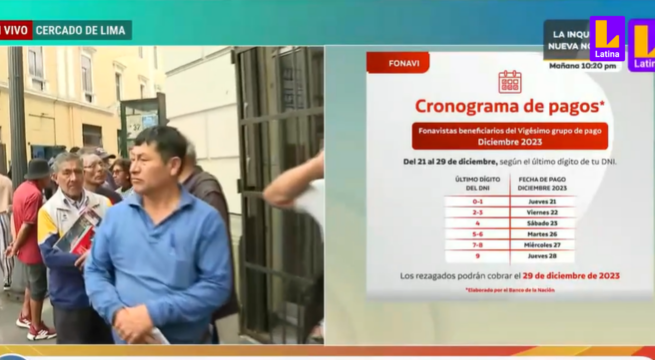 Inicia pago de devolución de Fonavi: más de 400 adultos mayores hacen colas para consultar cronograma