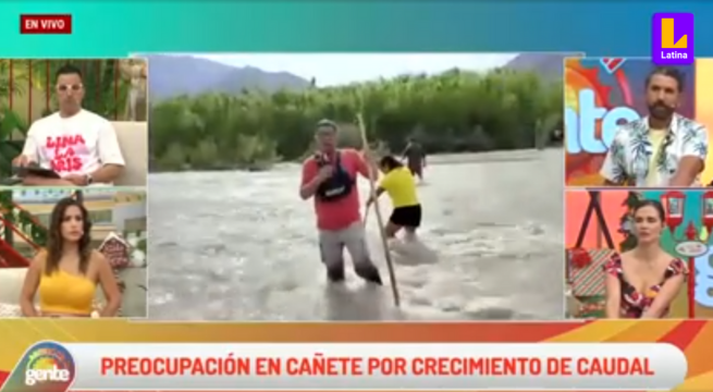 Familias arriesgan sus vidas cruzando río que aumentó su caudal en Cañete