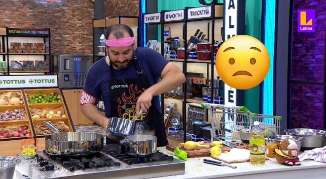 Junior Silva se desconcentró y quemó todo el aderezo de su cuy en Noche de Eliminación de El Gran Chef Famosos